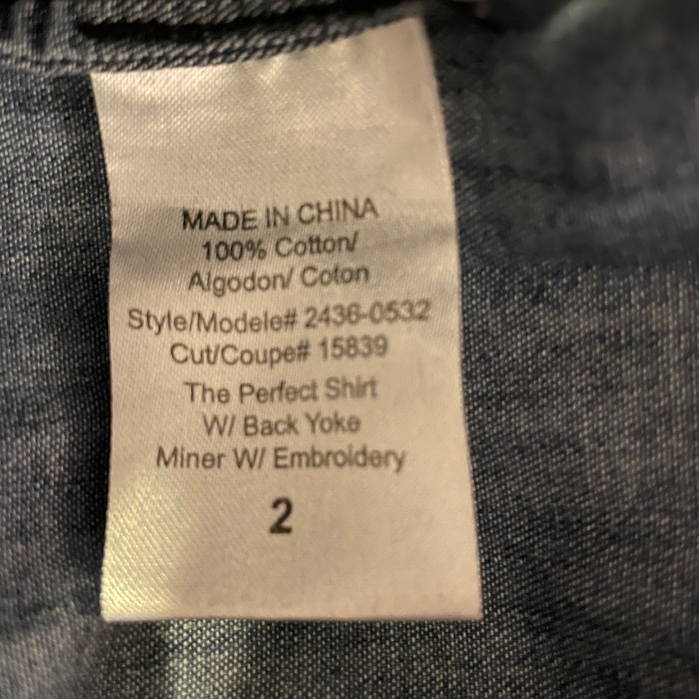 Current/Elliott Blue Denim Button-Down Shirt - Picture 5 of 11